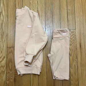 Zara Kids Peach Sweatshirt and Shorts Set